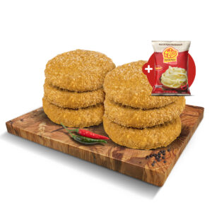 6 Medallones de Pollo Rebozado + 1 Puré de Papas Instantáneo ¡OFERTA!