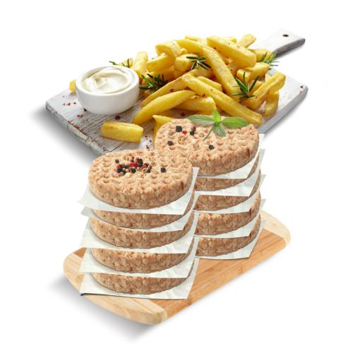 20 hamburguesas de Pollo + 2.5Kg Papas Bastón