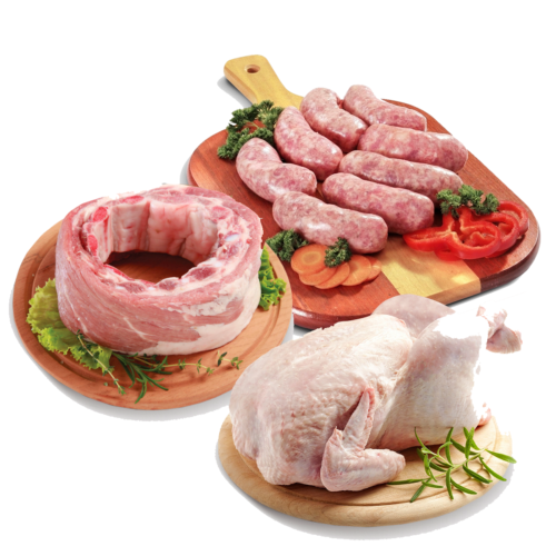 2kg de Pechito de Cerdo + 1 Pollo Entero + 1kg de Chorizos Parrilleros Vacunos